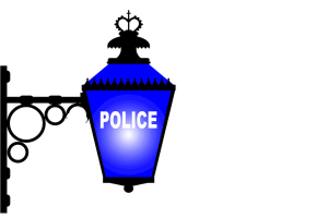 Computer image of a blue police station lamp